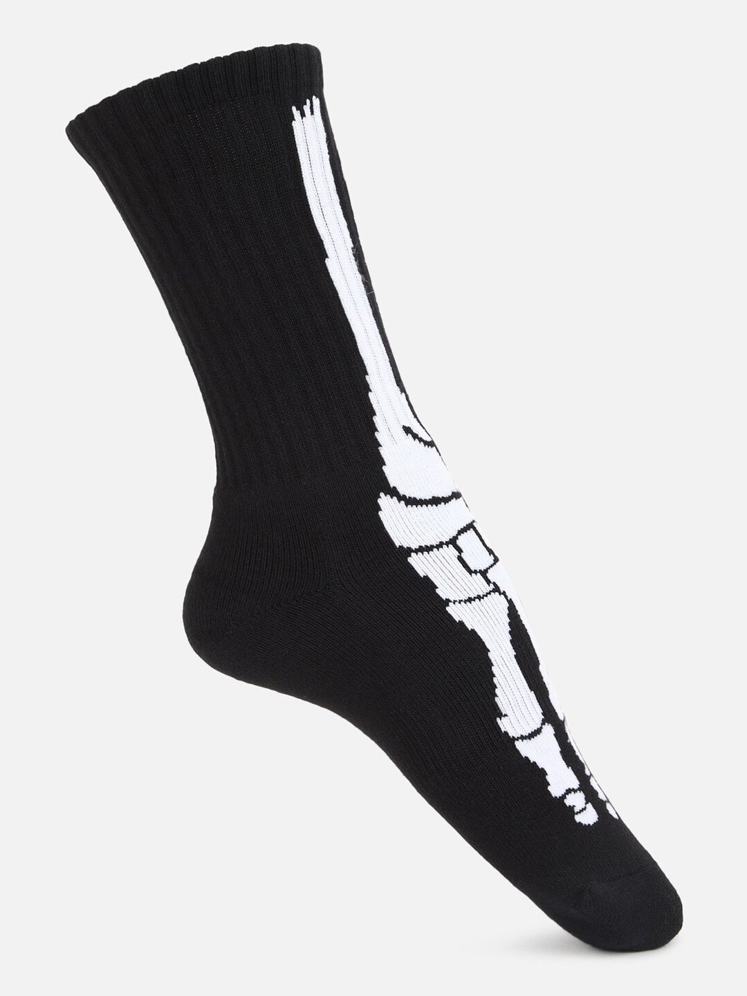 

AMERICAN EAGLE OUTFITTERS Men Halloween Skeleton Printed Calf-Length Socks, Black