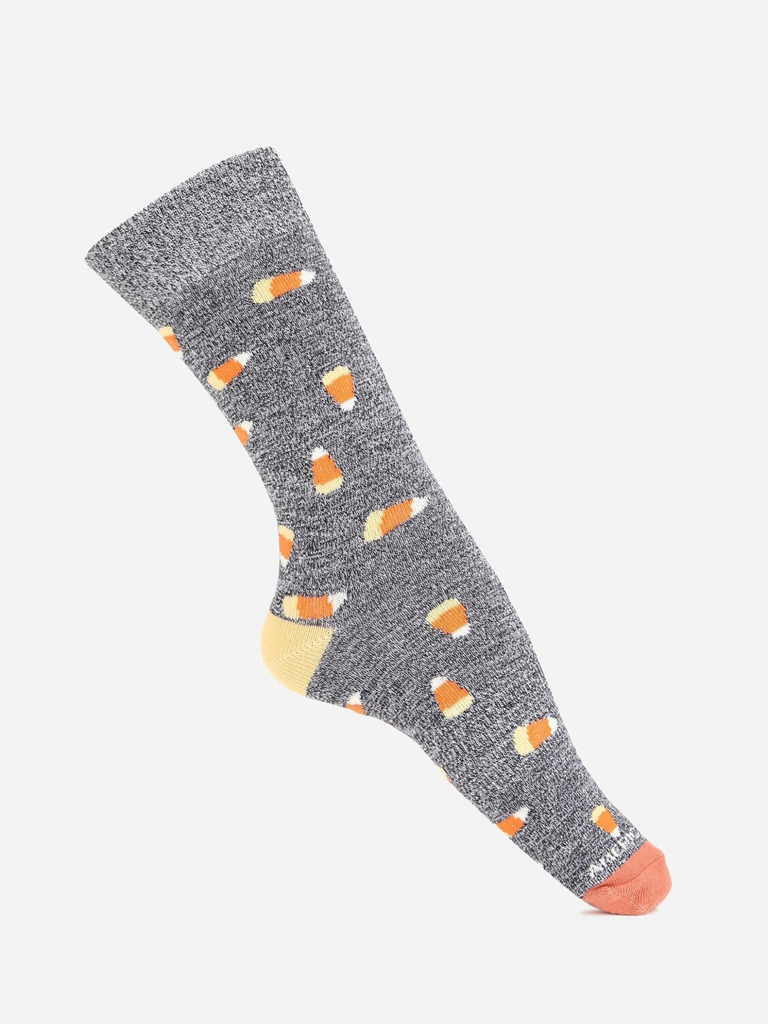 

AMERICAN EAGLE OUTFITTERS Men Halloween Candy Corn Patterned Calf-Length Socks, Grey