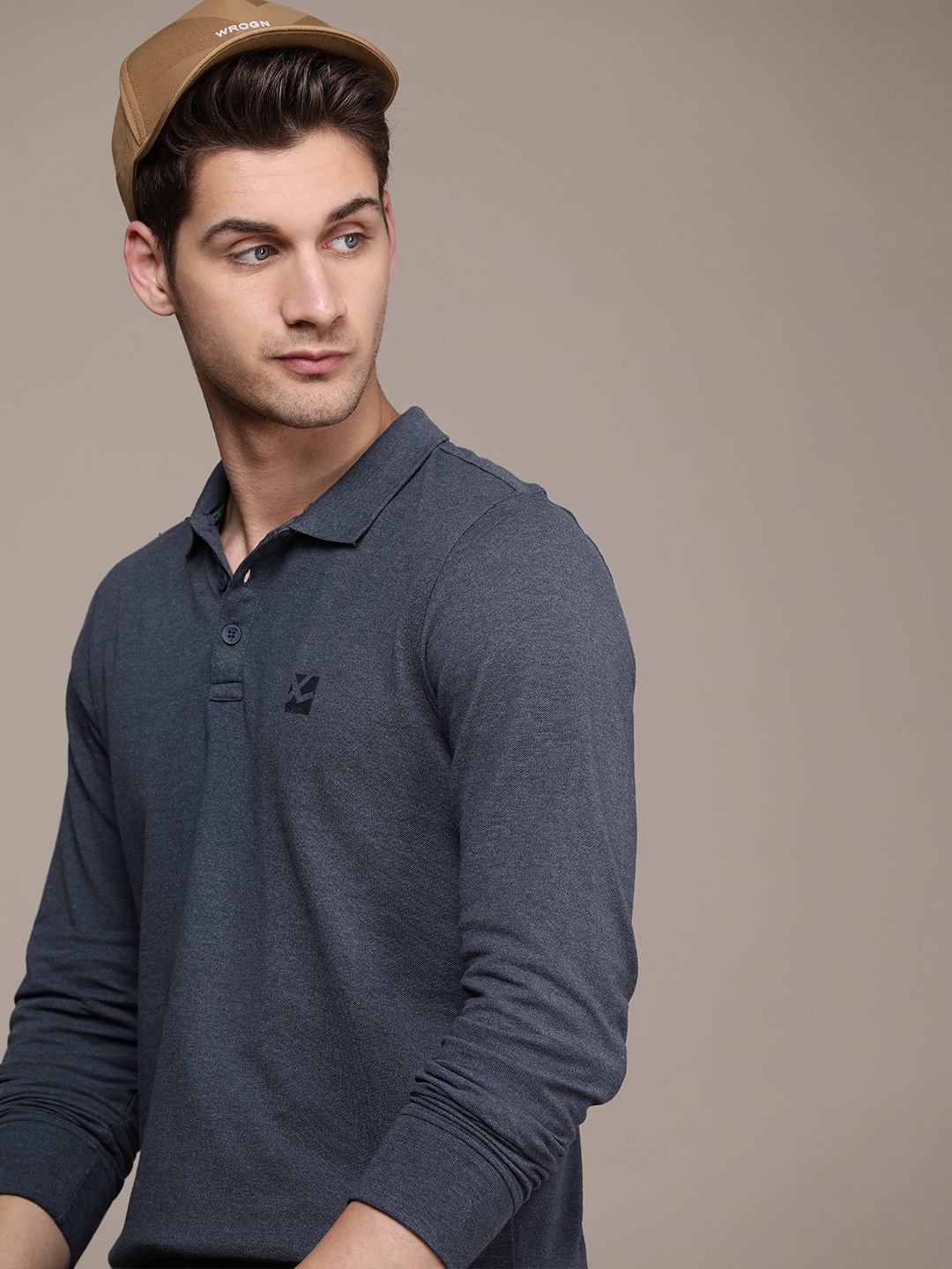 

WROGN Polo Collar Slim Fit T-shirt, Blue