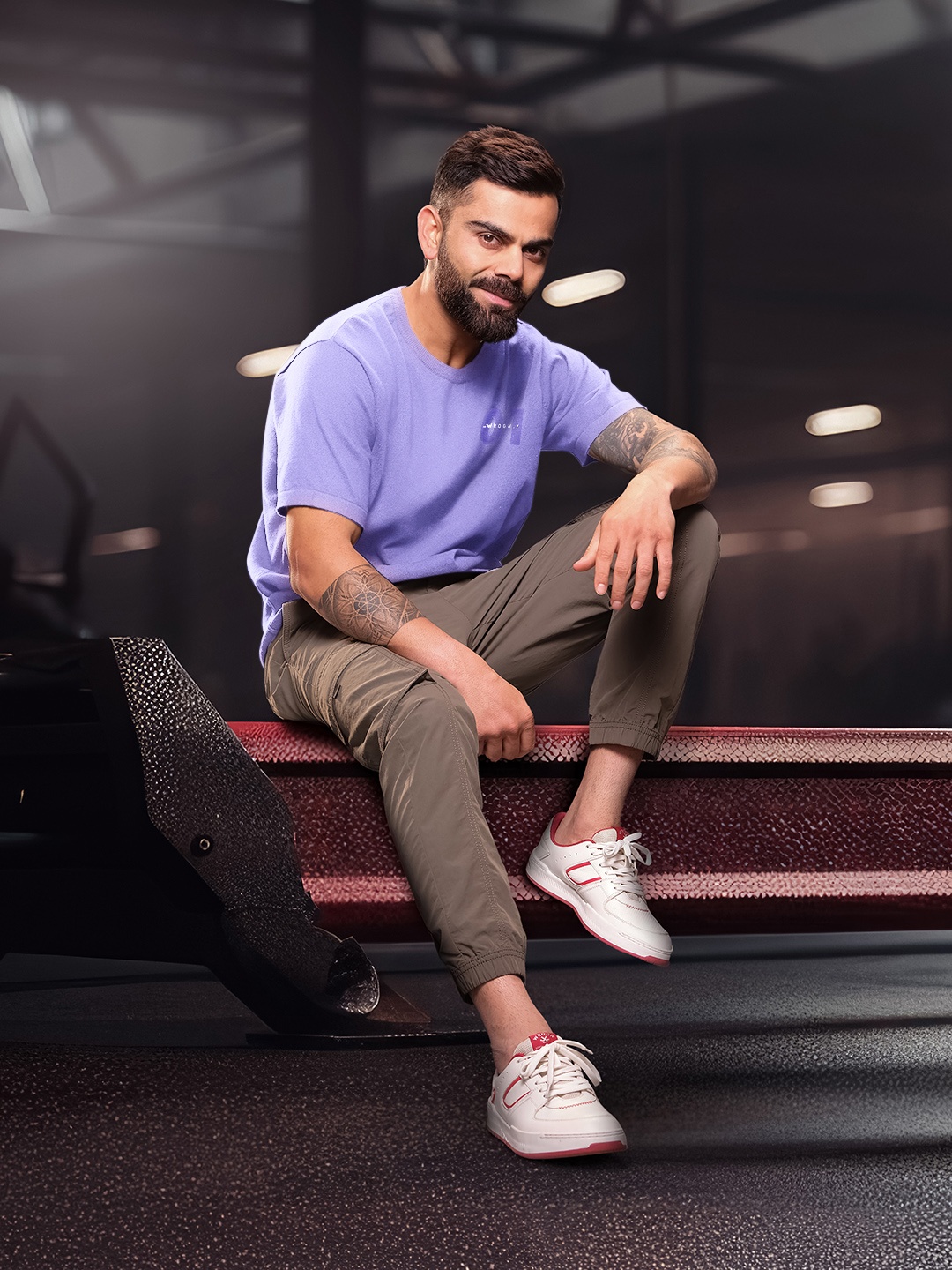 

WROGN Men Brand Logo Printed T-shirt, Lavender