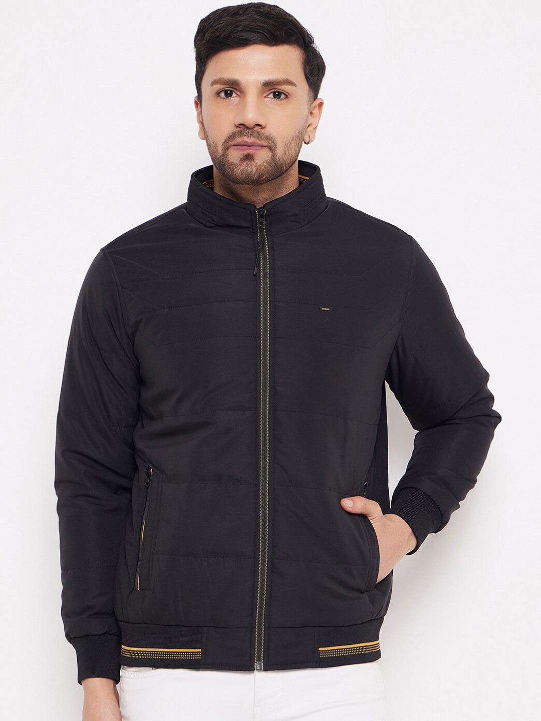 

Okane Mock Collar Bomber Jacket, Black