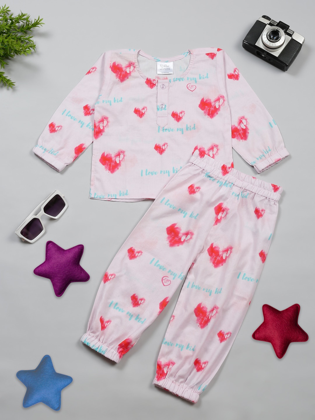 

Little Musketeer Boys Printed Pure Cotton Shirt With Pyjamas, White