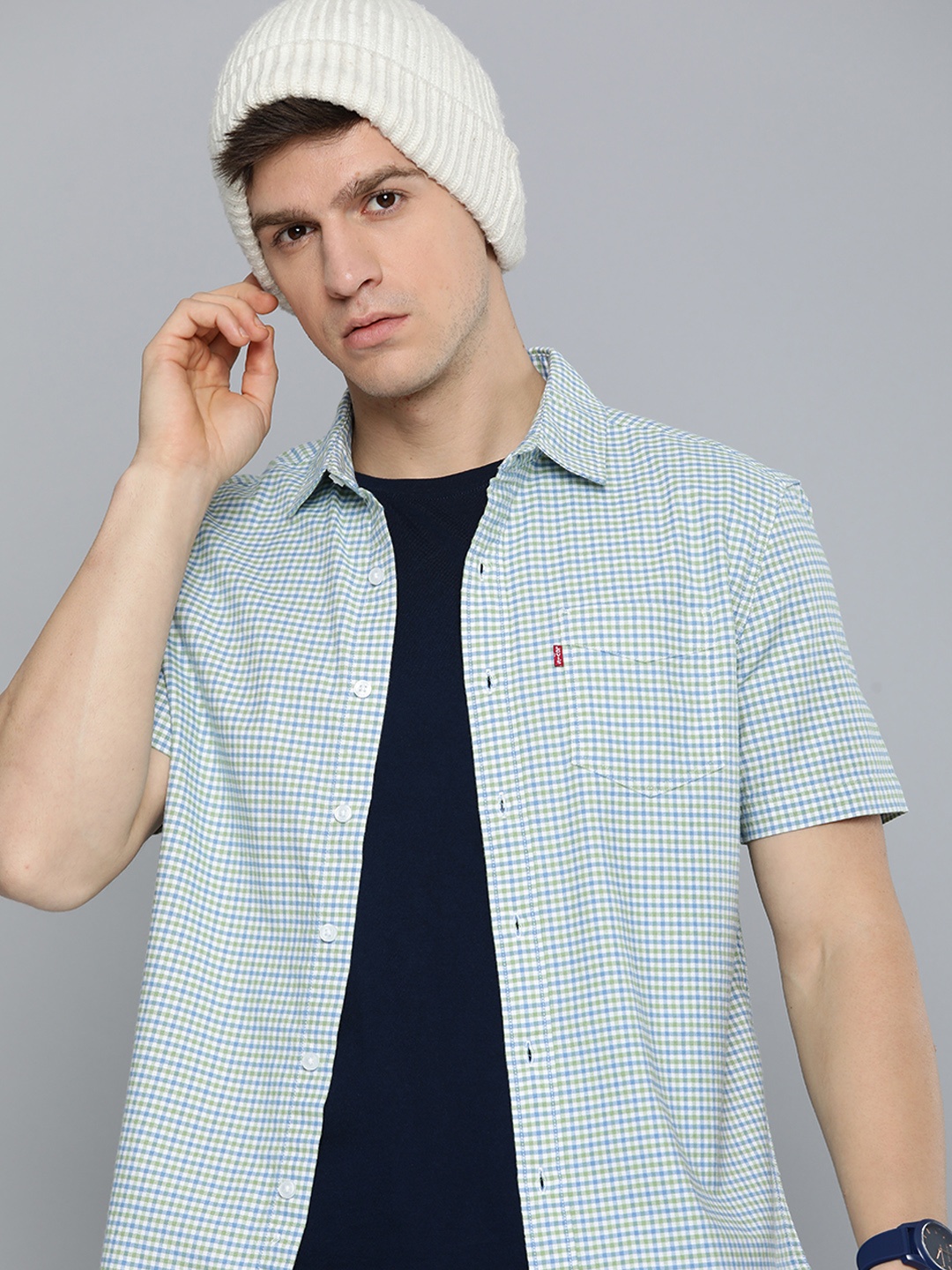 

Levis Slim Fit Checked Casual Shirt, Blue