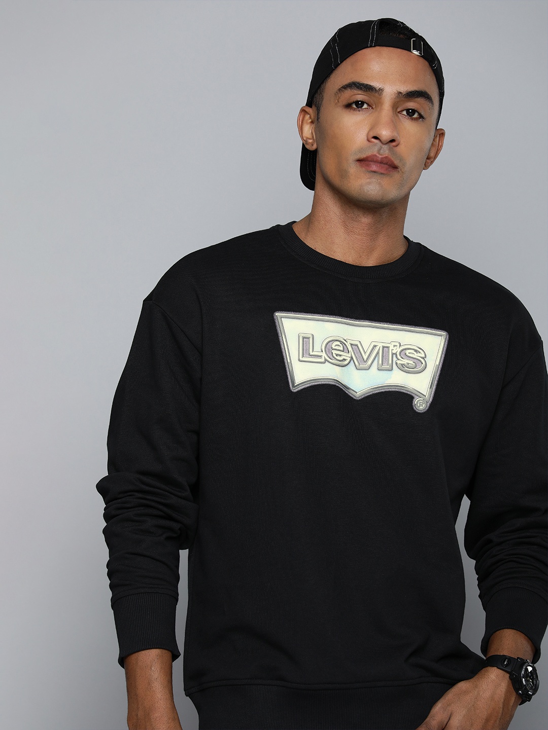 

Levis Pure Cotton Brand Logo Printed Sweatshirt, Black