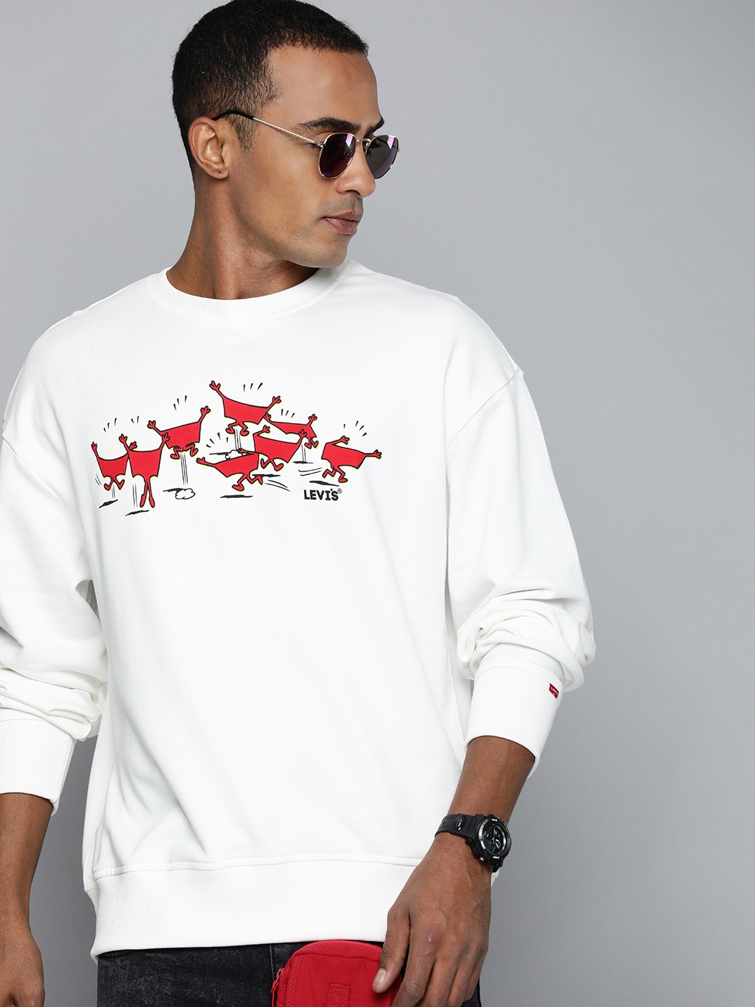 

Levis Pure Cotton Graphic Printed Sweatshirt, White