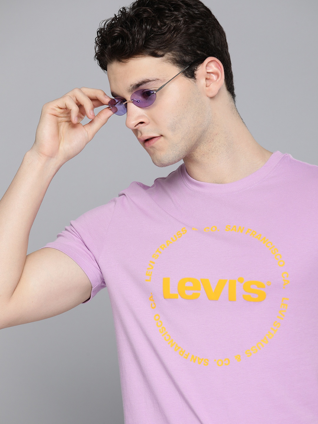 

Levis Brand Logo Printed Pure Cotton Slim Fit T-shirt, Lavender