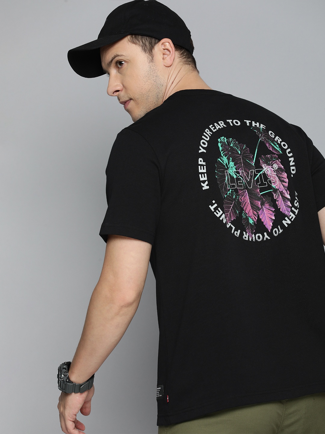 

Levis Printed Pure Cotton T-shirt, Black