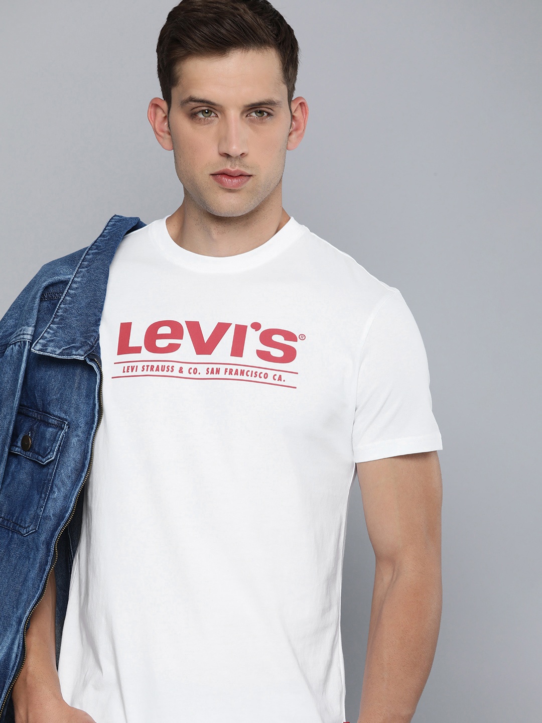 

Levis Brand Logo Printed Pure Cotton Slim Fit T-shirt, White