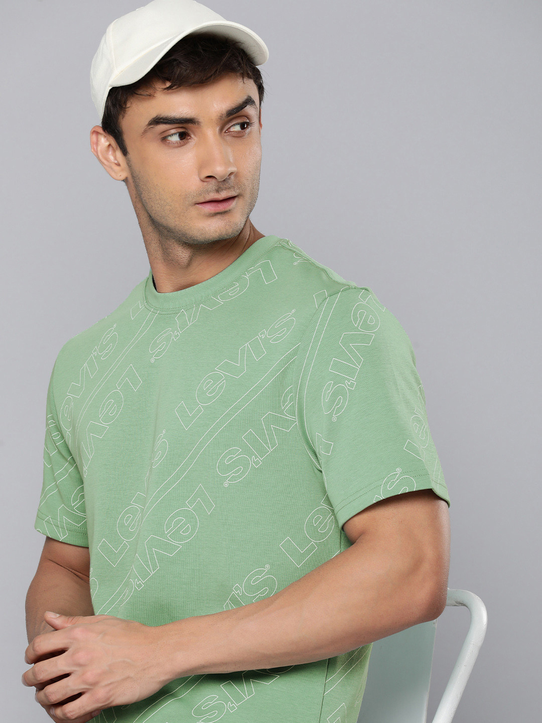 

Levis Brand Logo Printed Casual T-shirt, Green