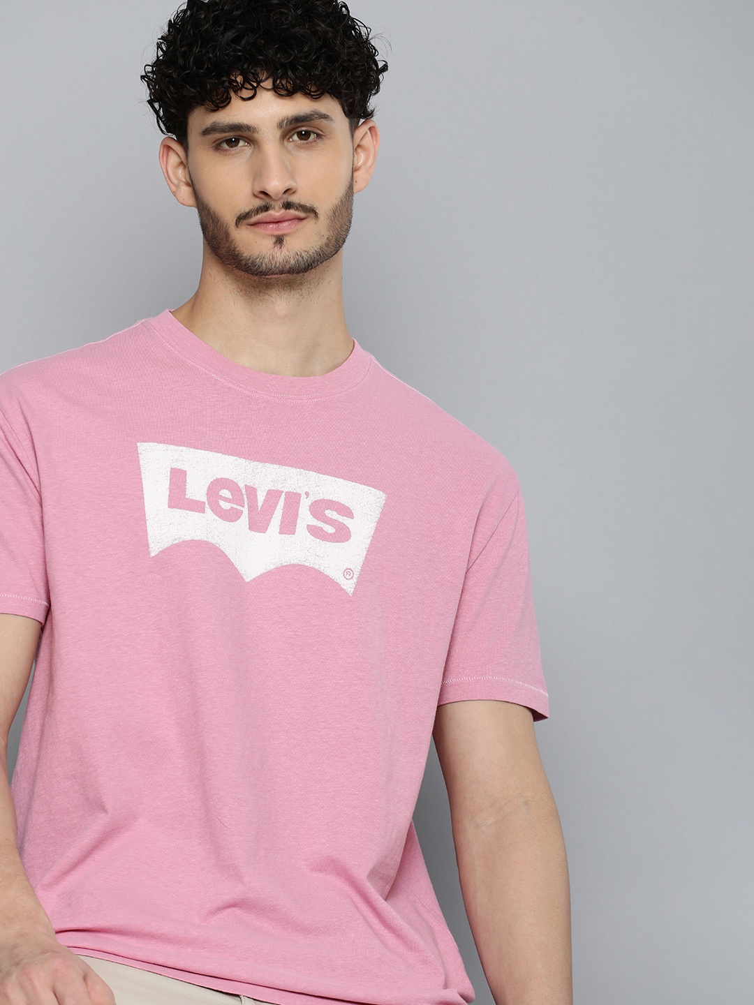 

Levis Brand Logo Printed Pure Cotton T-shirt, Pink