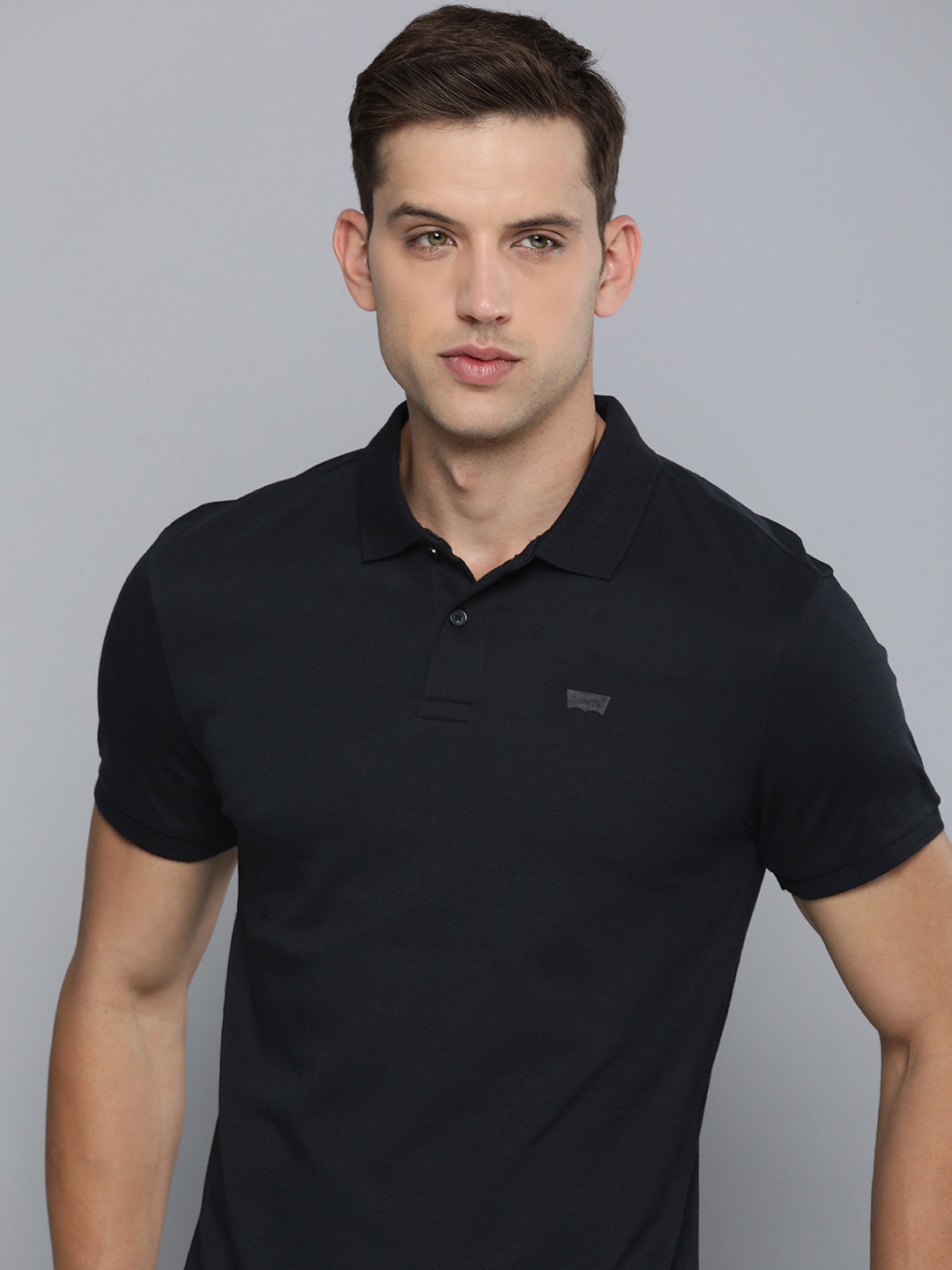 

Levis Polo Collar Pure Cotton Slim Fit T-shirt, Black