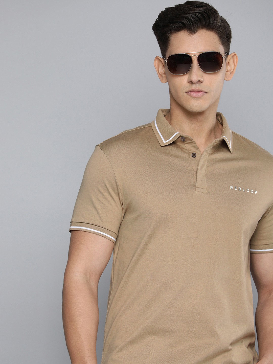 

Levis Pure Cotton Polo Collar Slim Fit T-shirt, Beige