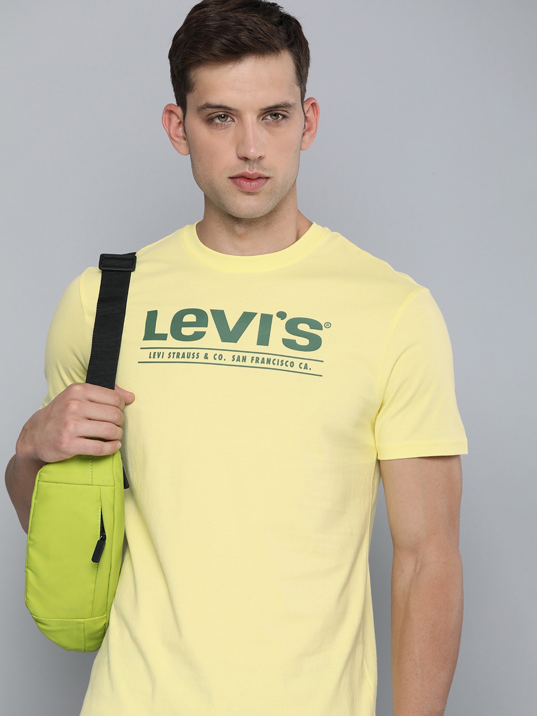 

Levis Brand Logo Printed Pure Cotton Slim Fit T-shirt, Yellow