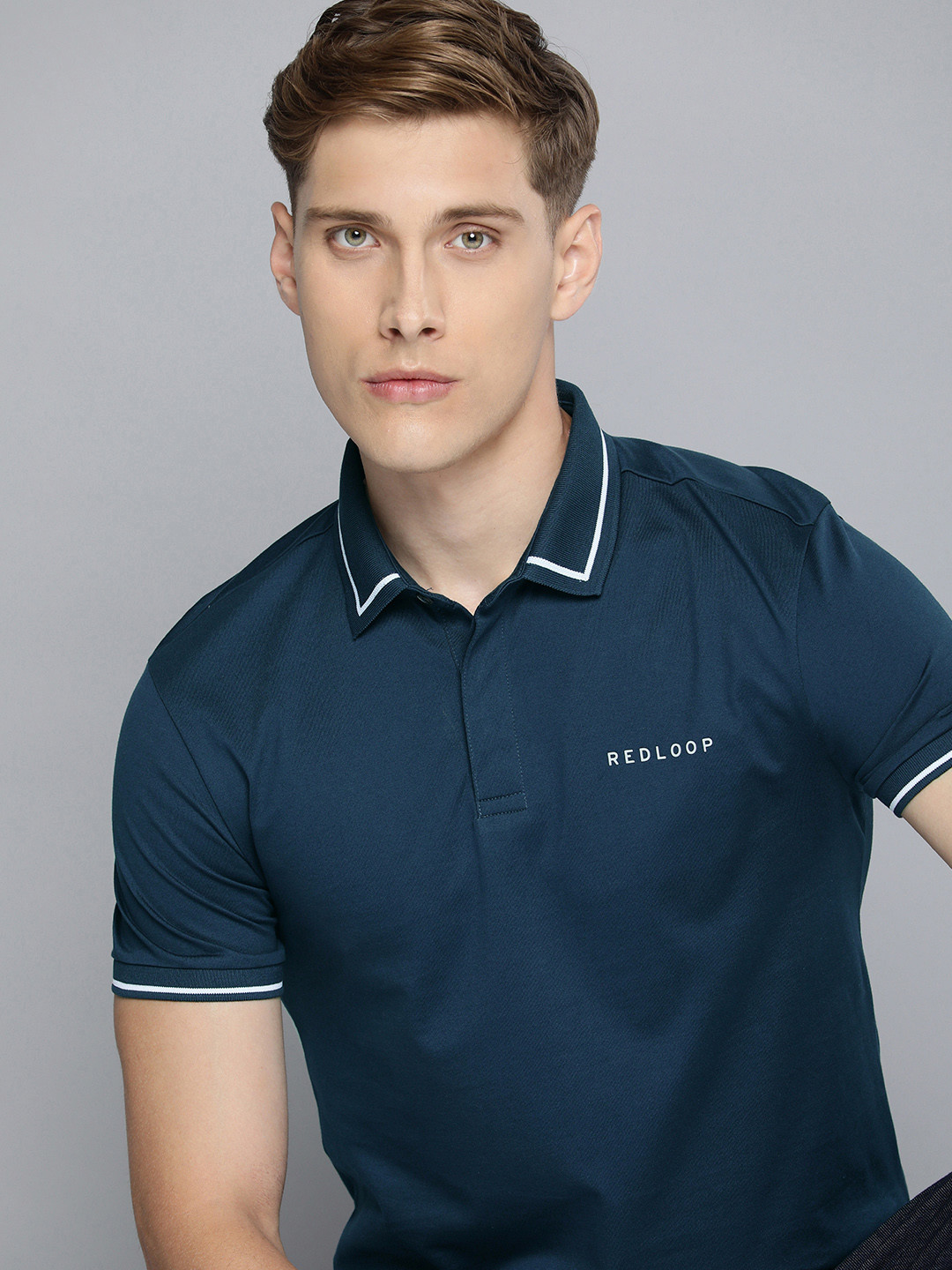 

Levis Polo Collar Pure Cotton Slim Fit T-shirt, Blue