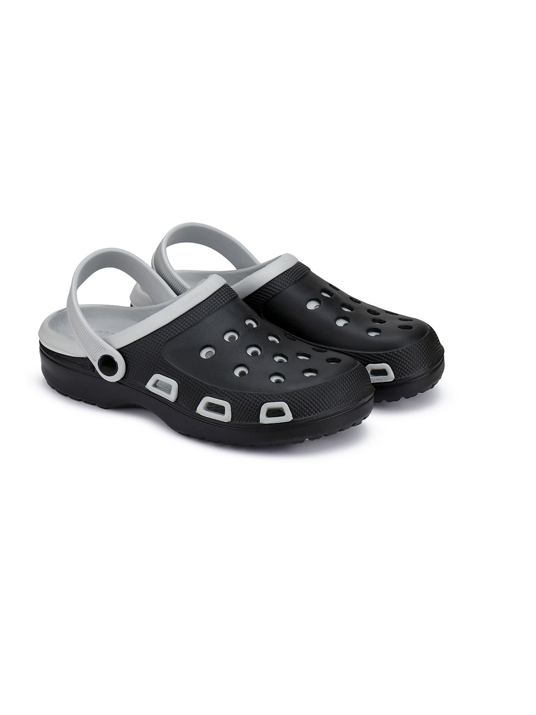 

BERSACHE Men Colourblocked Lightweight Rubber Clogs, Black