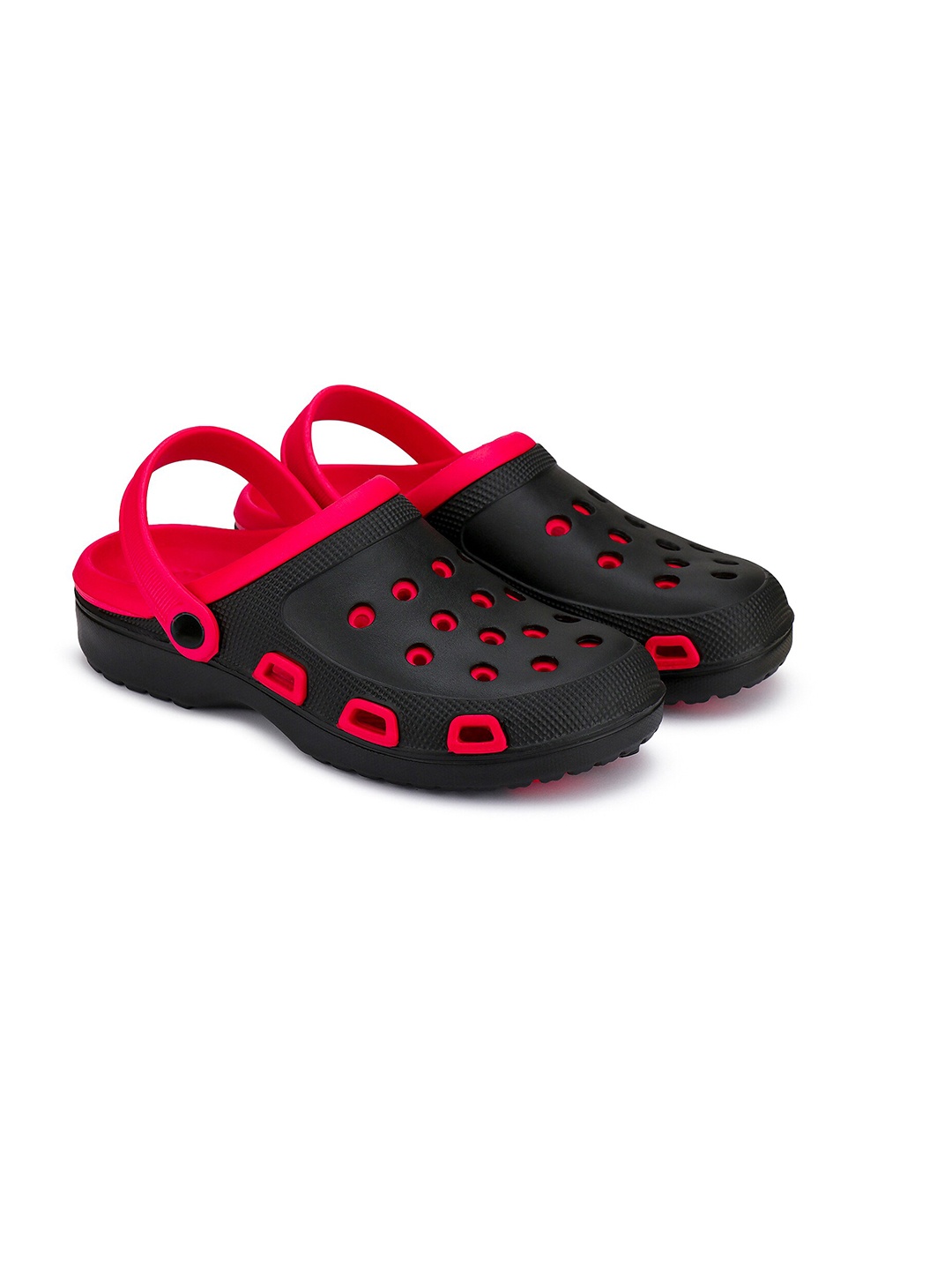 

BERSACHE Men Colourblocked Lightweight Rubber Clogs, Black