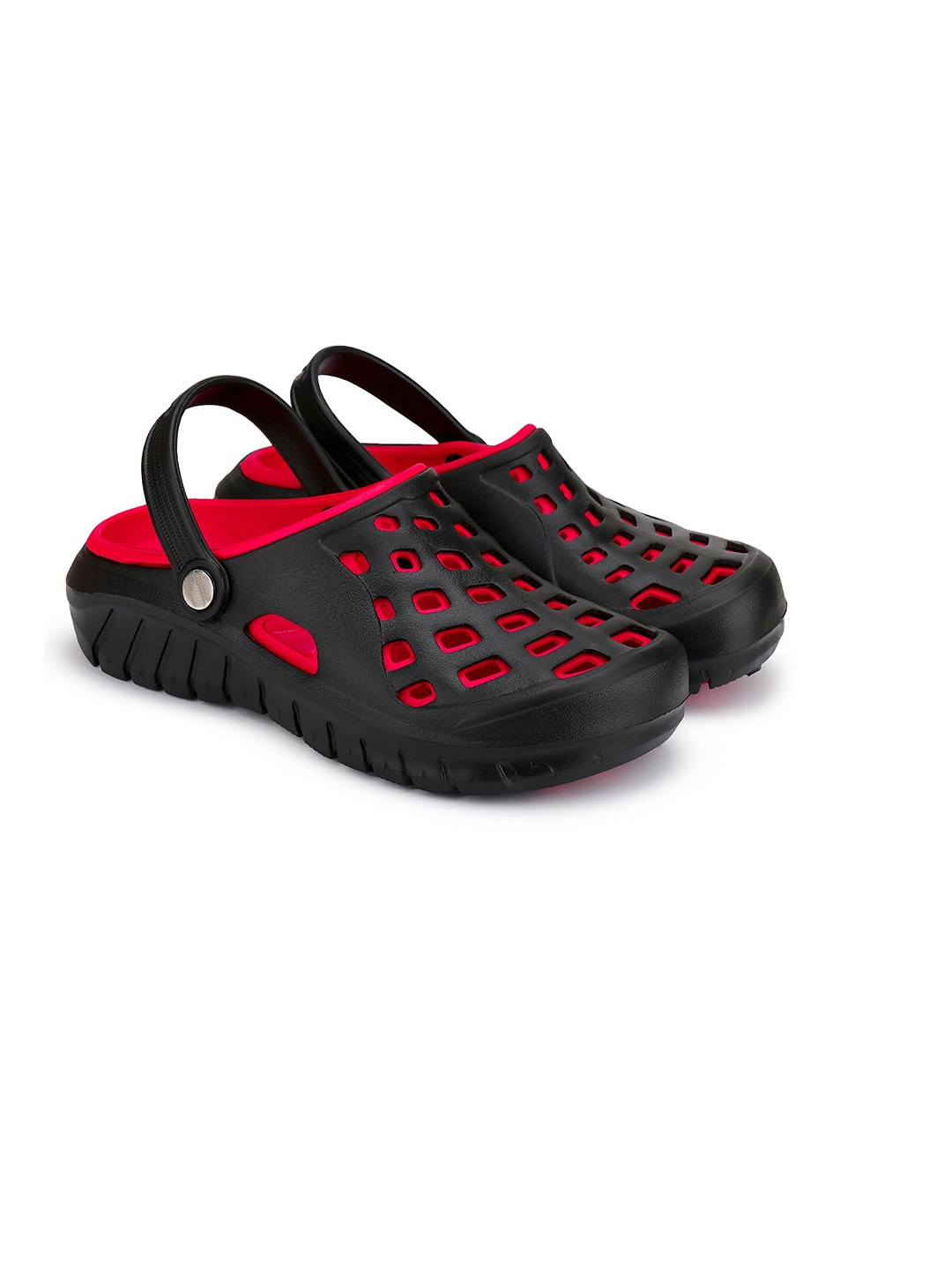 

BERSACHE Men Colourblocked Lightweight Rubber Clogs, Black