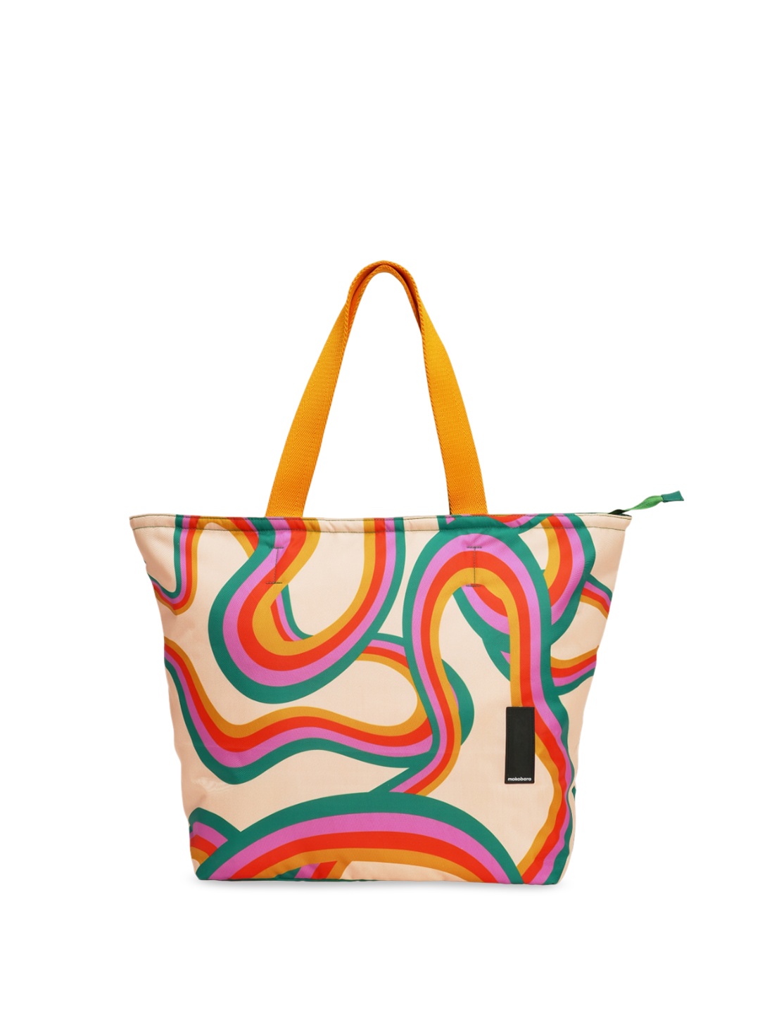 

MOKOBARA Abstract Printed Shopper Tote Bag, Beige