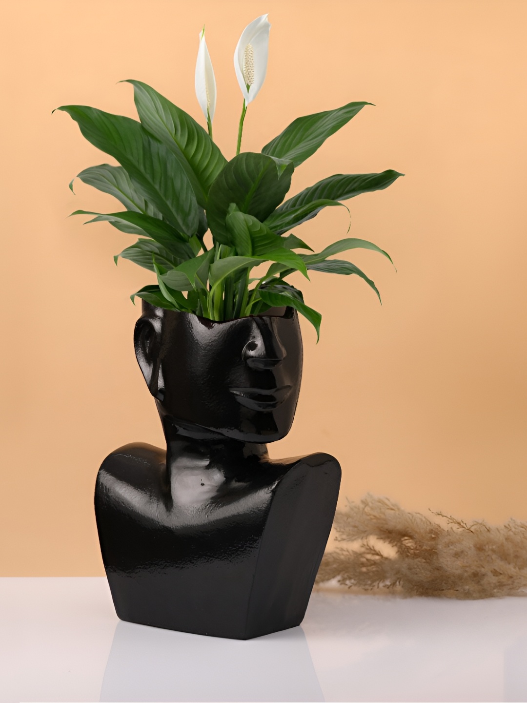 

Decor de Maison Black Visionary Face Glossy Metal Planter