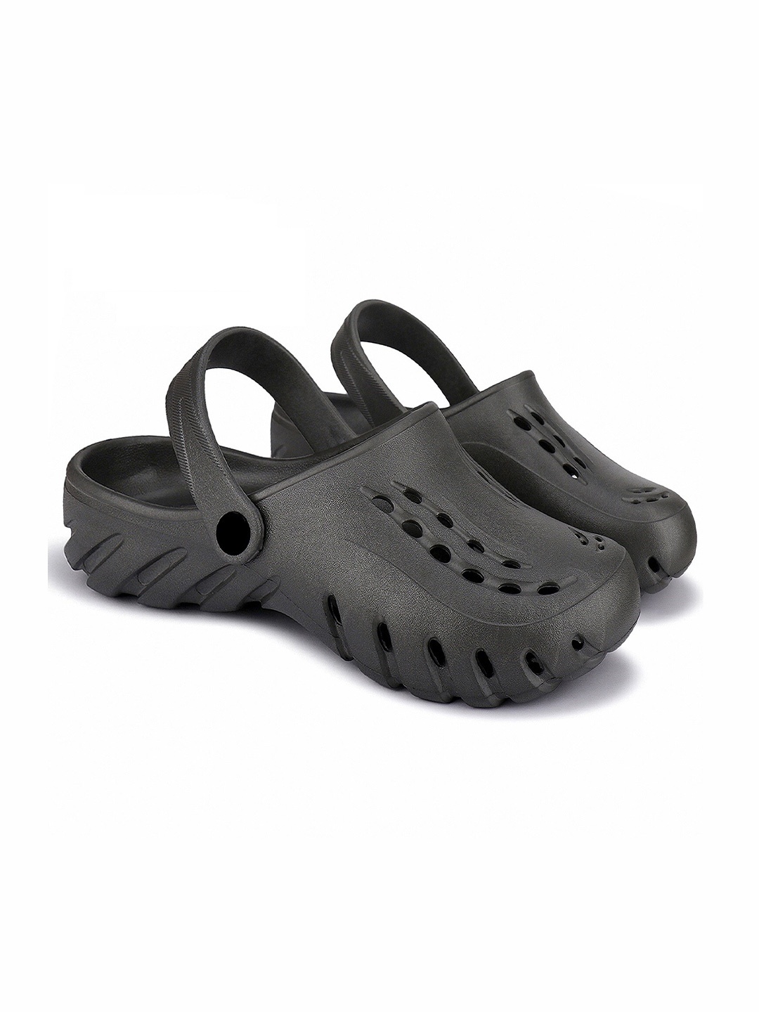 BERSACHE Men Black Canvas Comfort Sandals