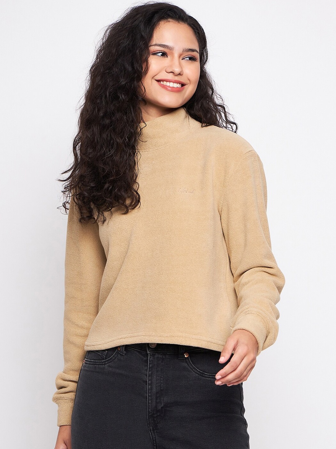 

URKNIT High Neck Sweatshirt, Beige