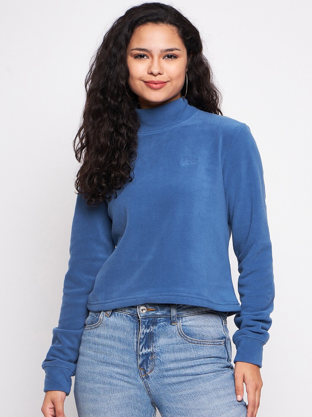 

URKNIT High Neck Sweatshirt, Blue
