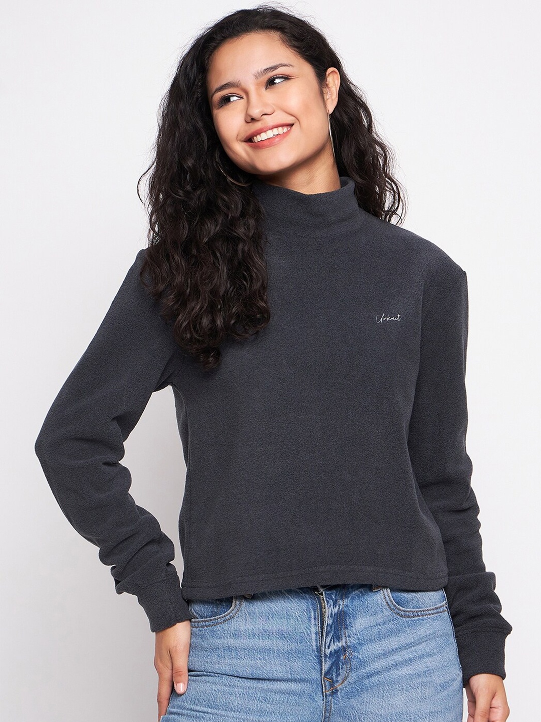 

URKNIT High Neck Sweatshirt, Grey