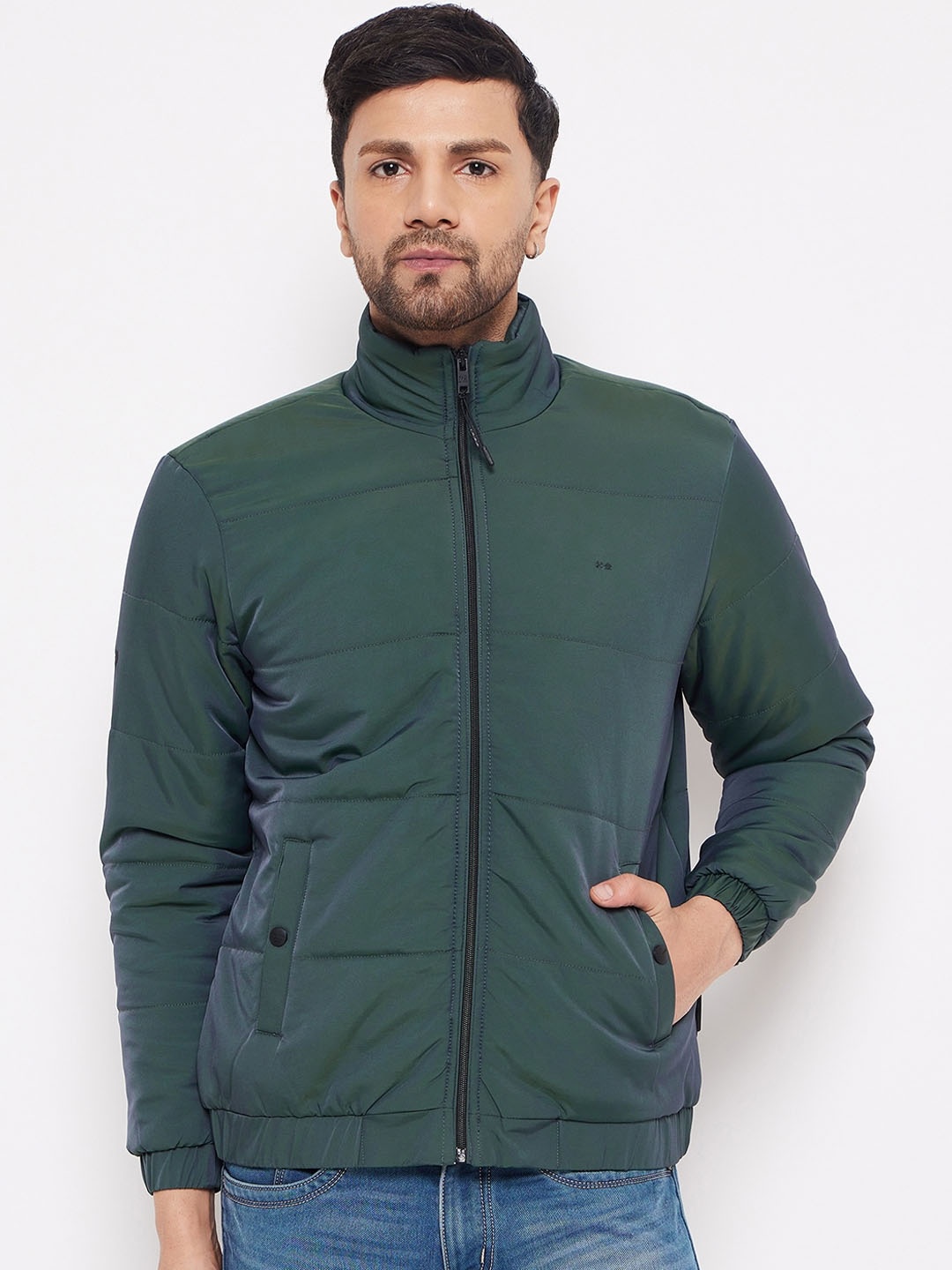 

Okane Mock Collar Lightweight Padded Jacket, Green