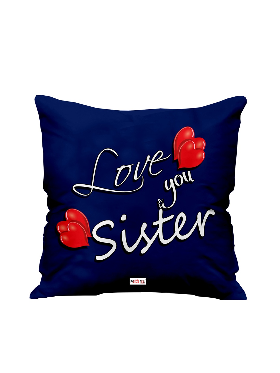 

ME & YOU Blue & White Printed Square Cushion