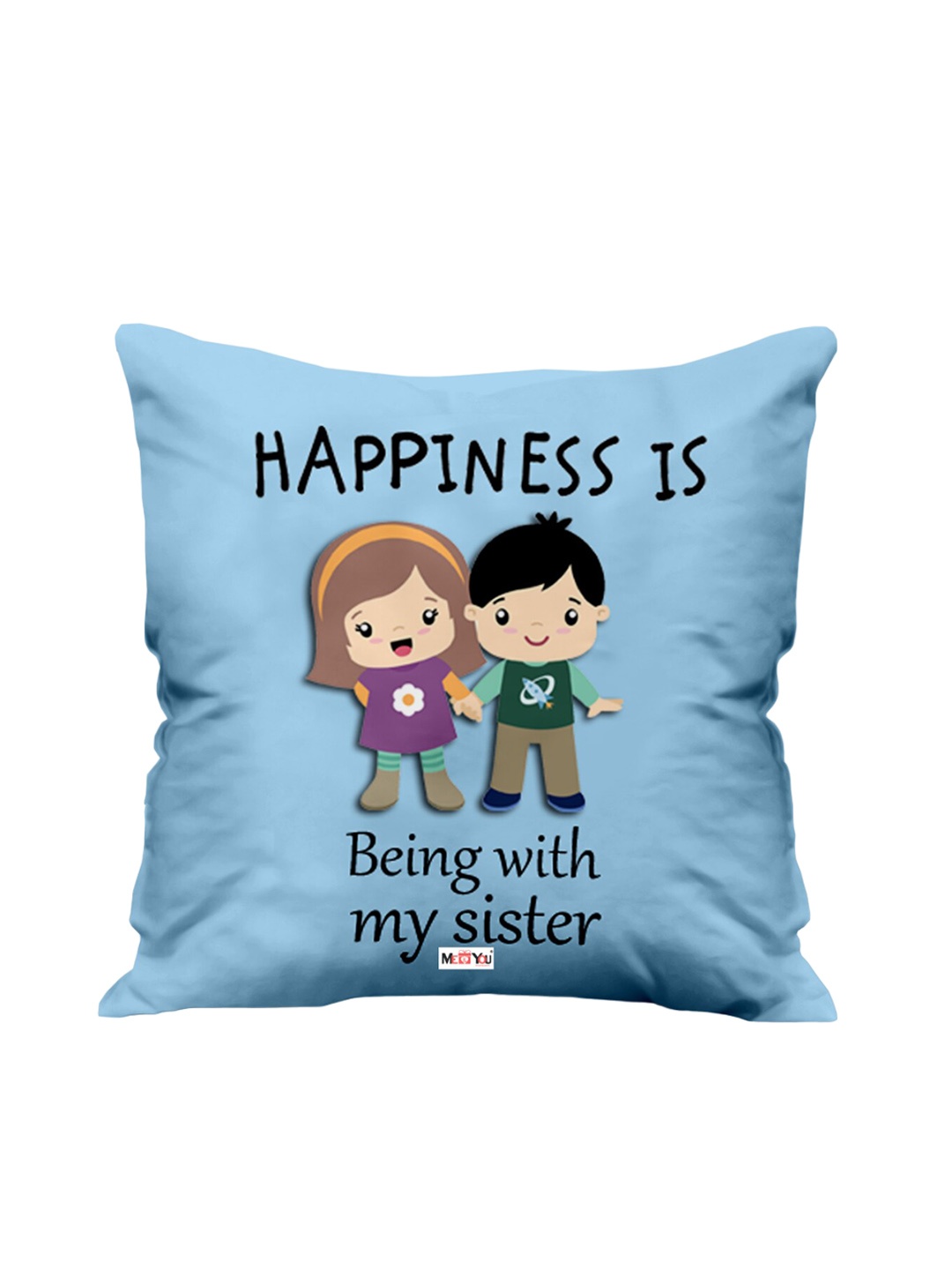 

ME & YOU Blue Printed Square Cushion