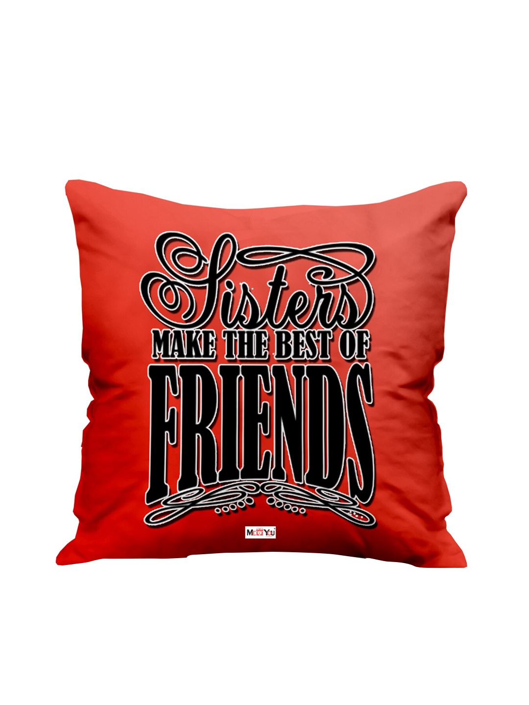 

ME & YOU Red & Black Printed Square Cushion