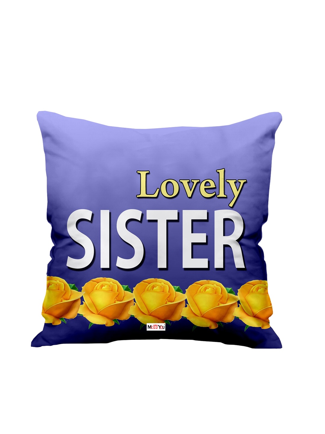 

ME & YOU Blue & White Printed Fibre Filled Square Cushion
