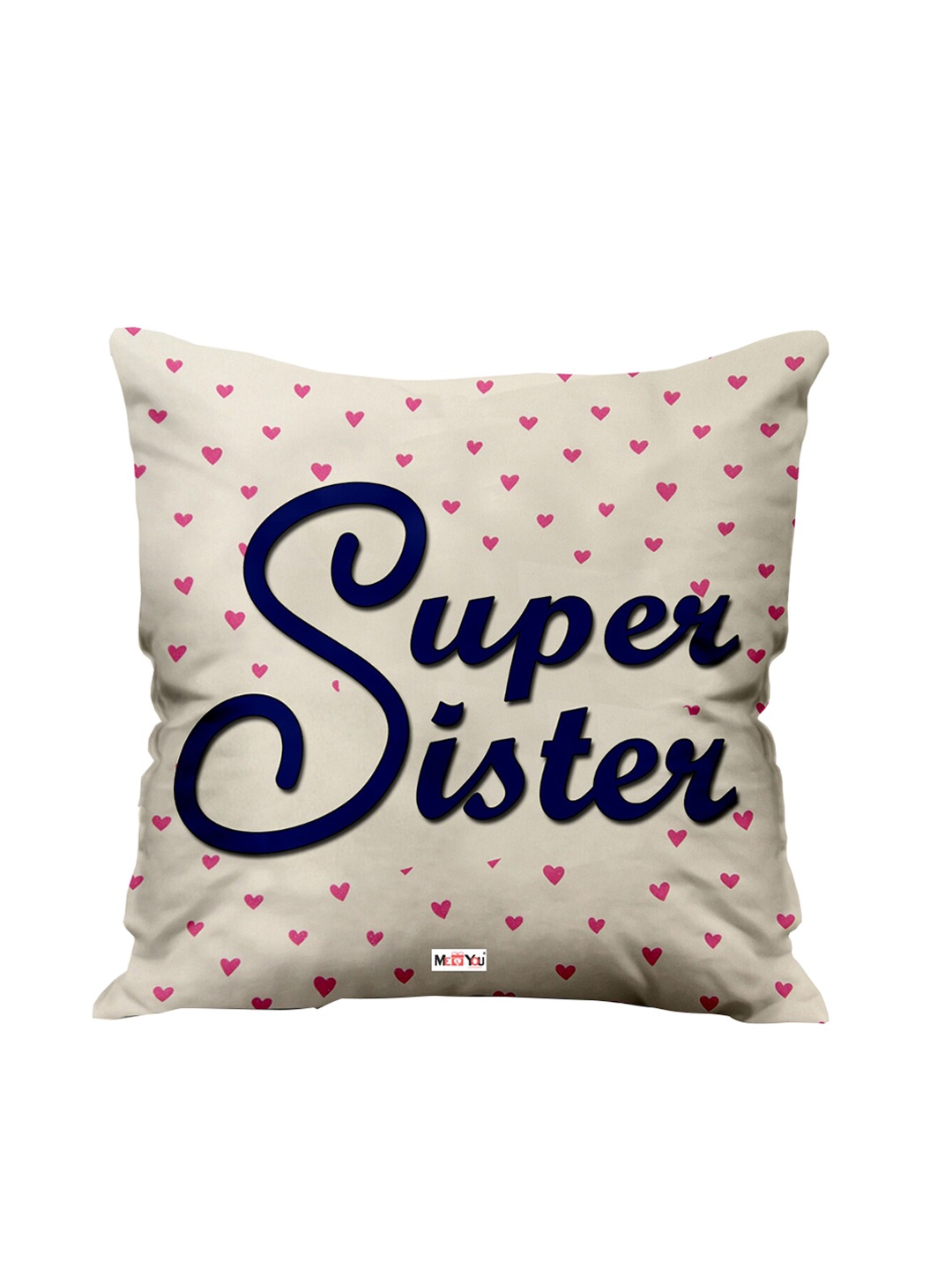 

ME & YOU White & Black Printed Square Pre-Filled Cushion