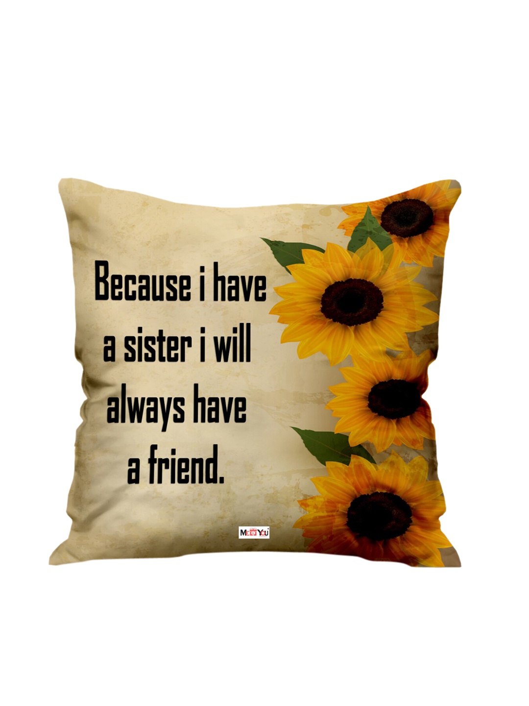 

ME & YOU Yellow & Green Printed Fibre Filled Square Cushion