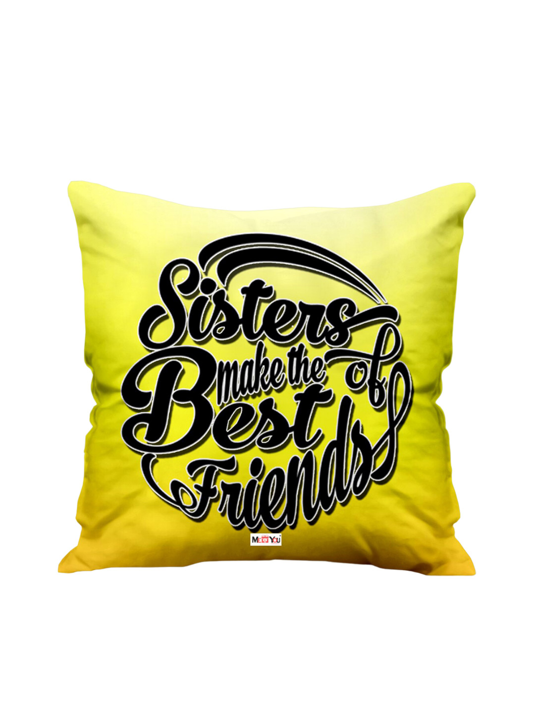 

ME & YOU Yellow Printed Square Cushion