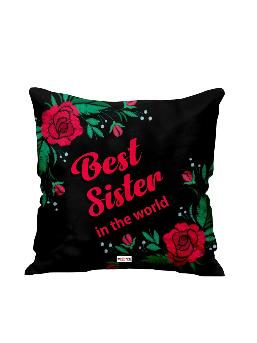 

ME & YOU Black & Red Printed Square Cushion