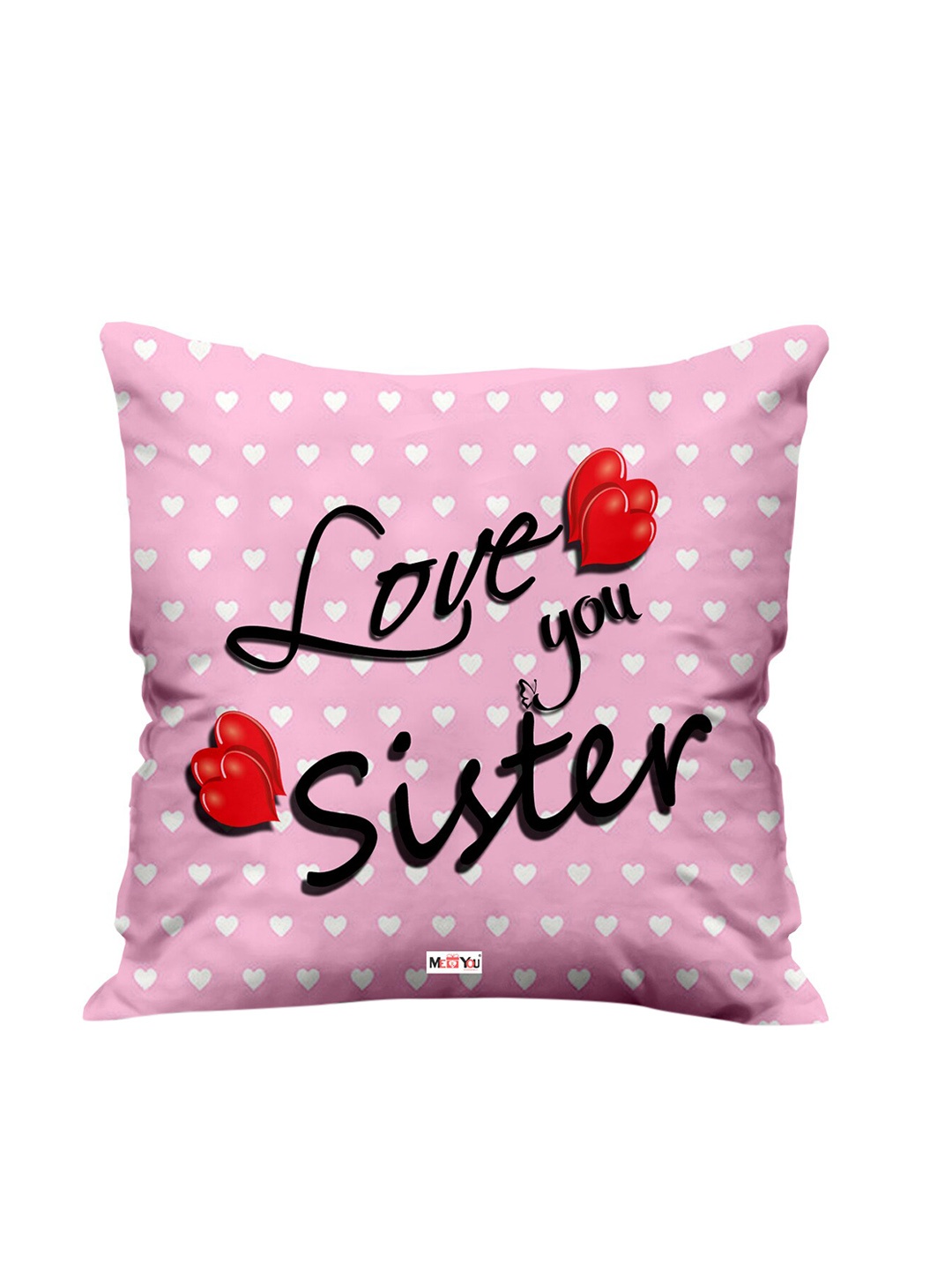 

ME & YOU Pink & Black Printed Square Cushion