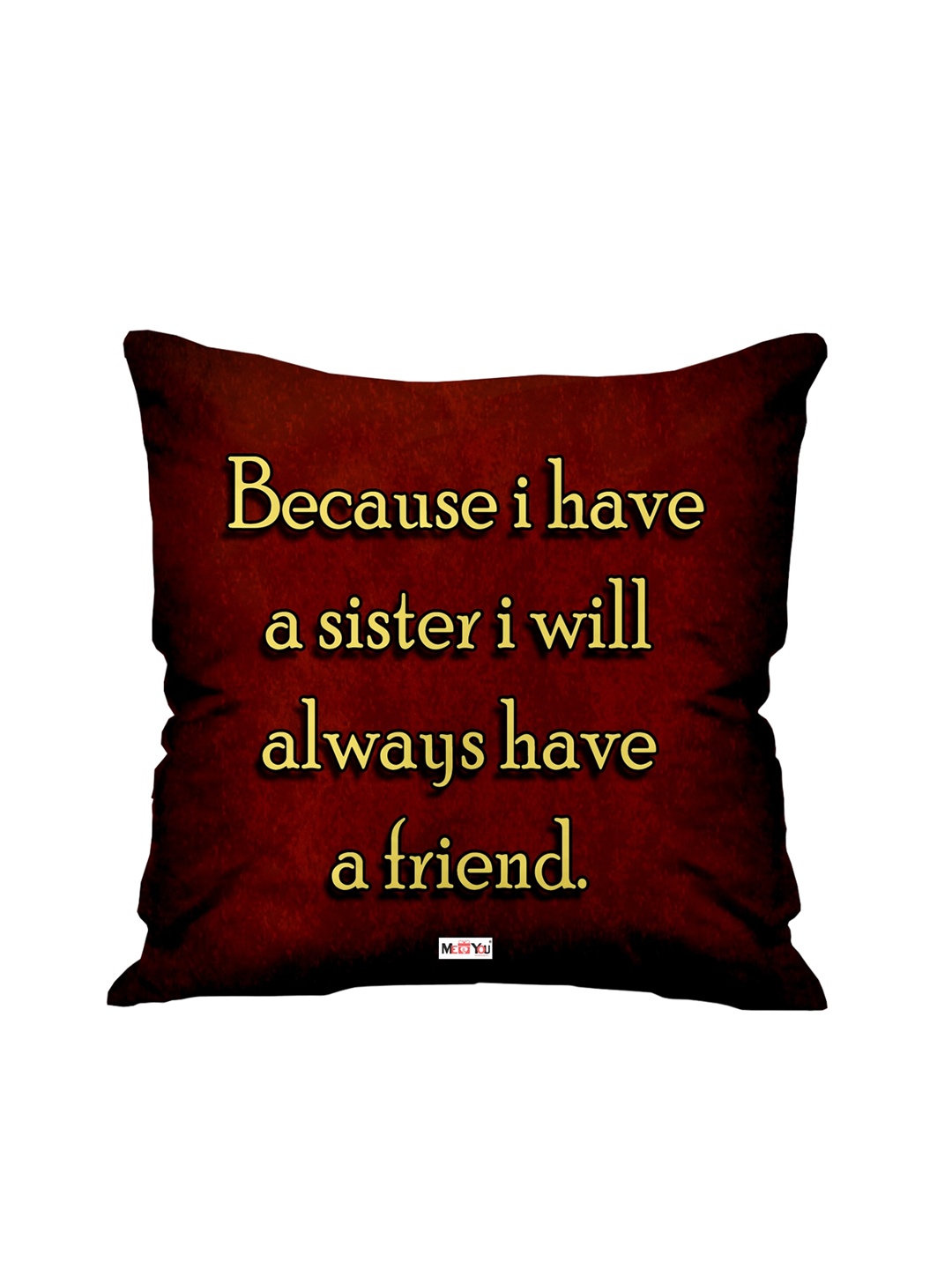 

ME & YOU Brown & Yellow Printed Square Cushion