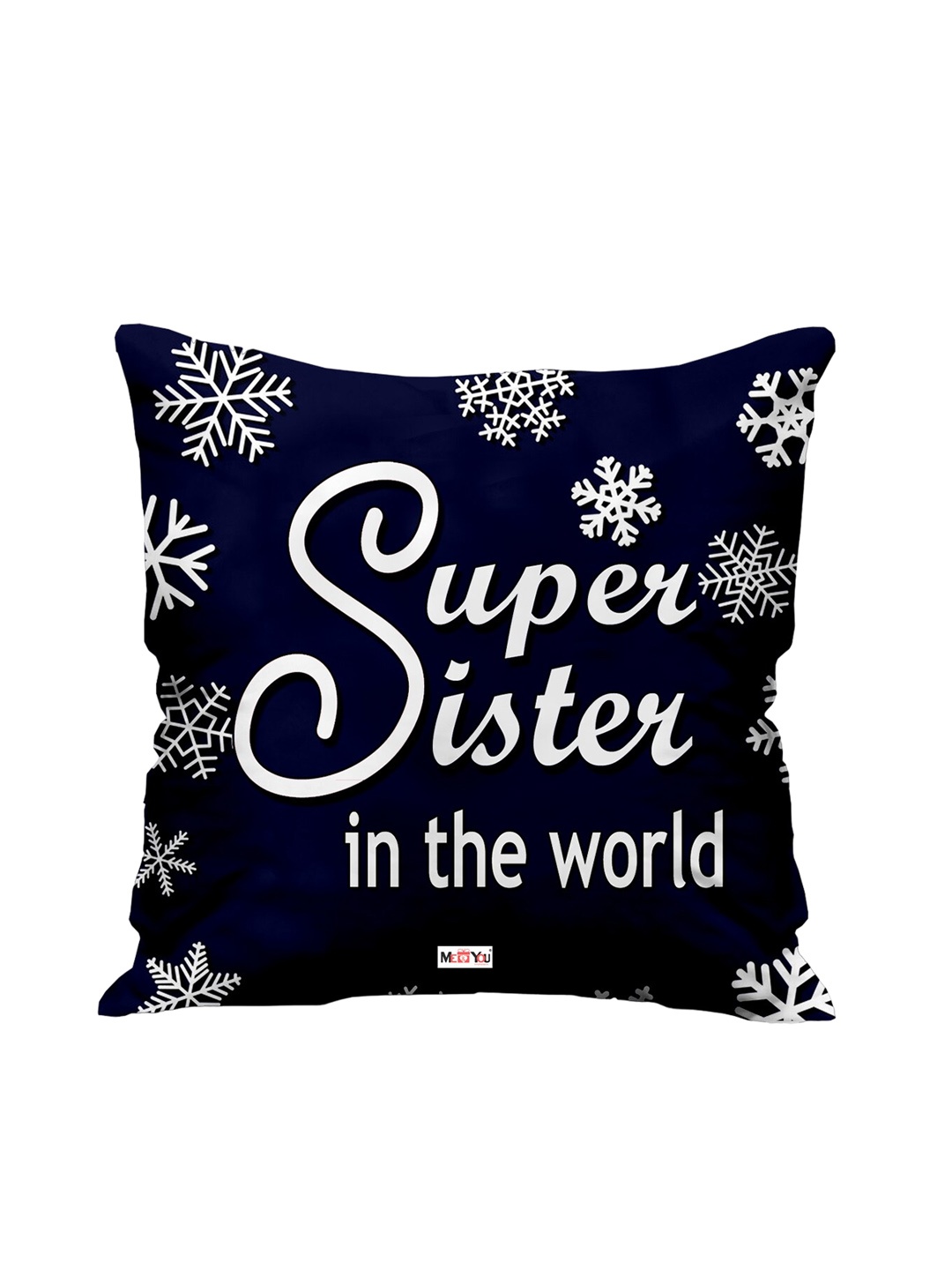 

ME & YOU Blue Printed Square Cushion