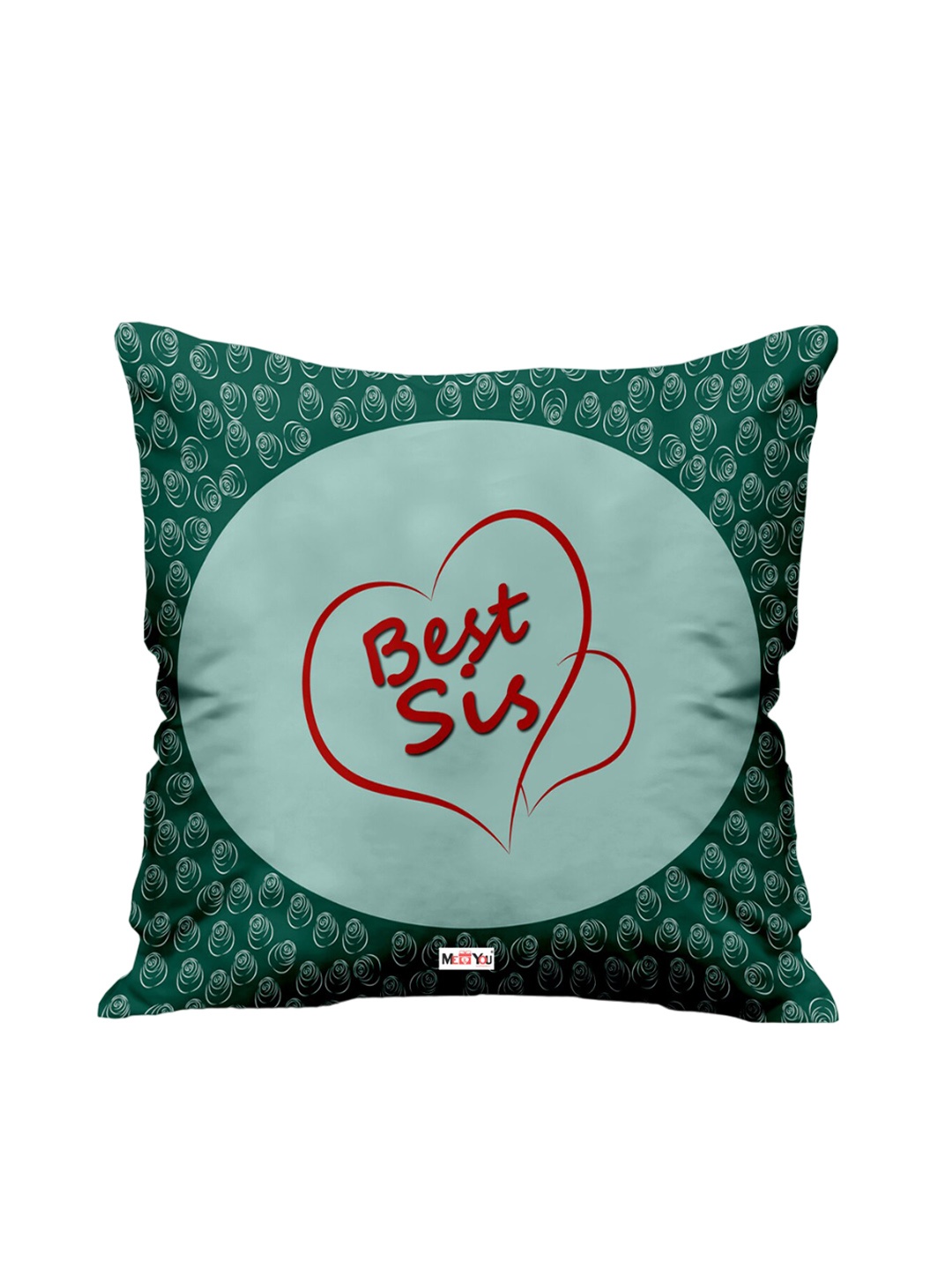 

ME & YOU Green & Red Printed Square Cushion