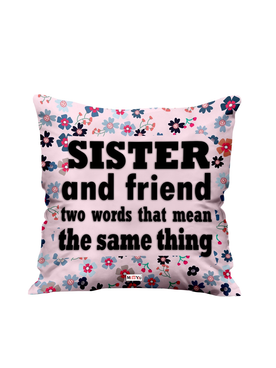 

ME & YOU Pink & Black Printed Square Cushion