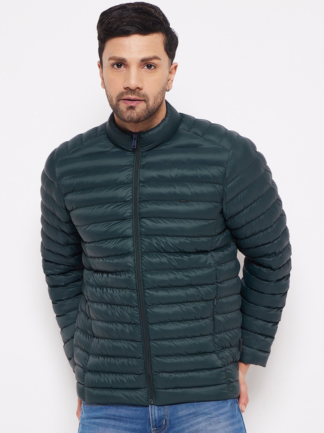 

Okane Mock Collar Lightweight Puffer Jacket, Green