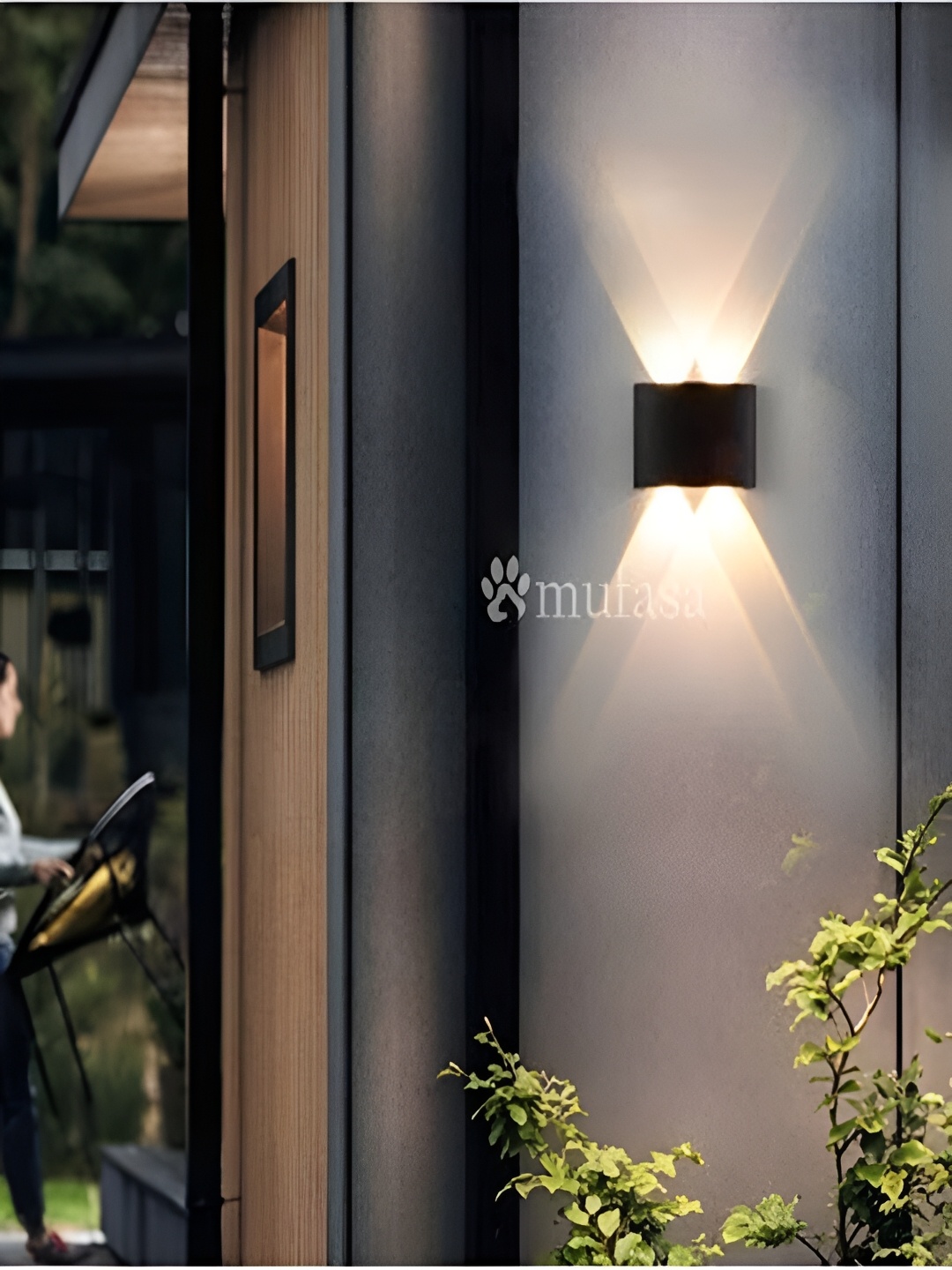 Mufasa Black 4 Watts 4 Ray Up Down LED Outdoor Lamp