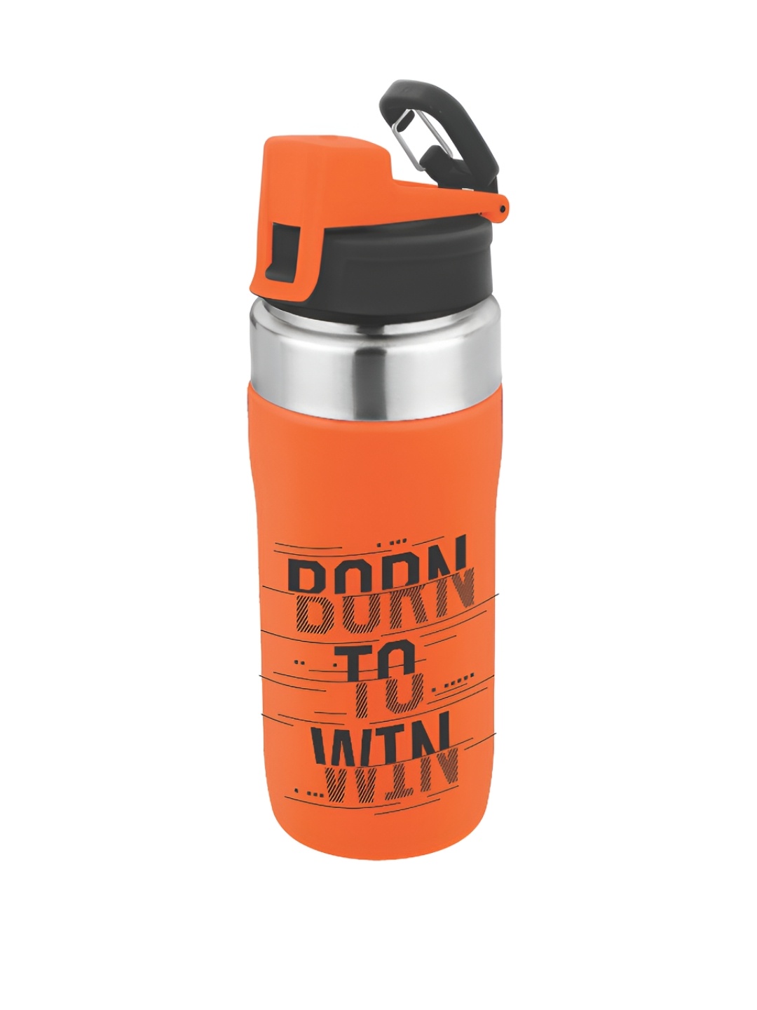 

BASIK Orange & Black Stainless Steel Double Wall Vacuum Water Bottle 420 ml