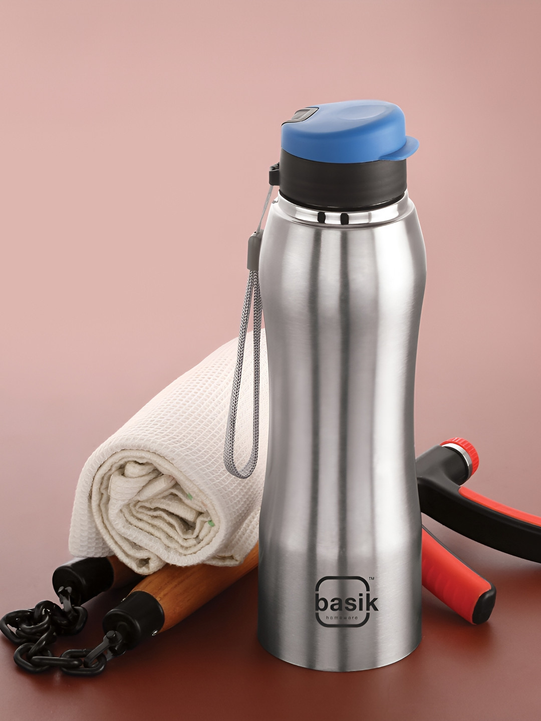 

BASIK HydroBot 1000 Blue & Black Stainless Steel Water Bottle 950 Ml