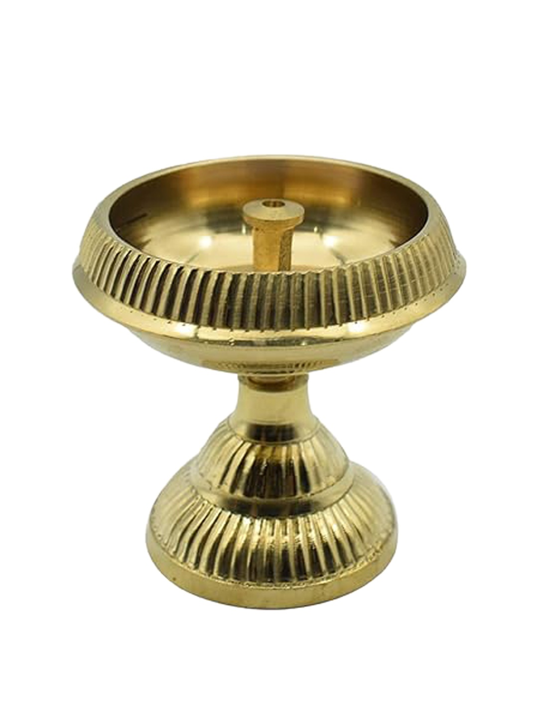 

PujaNPujari Gold Toned Textured Round Design Metal Diya