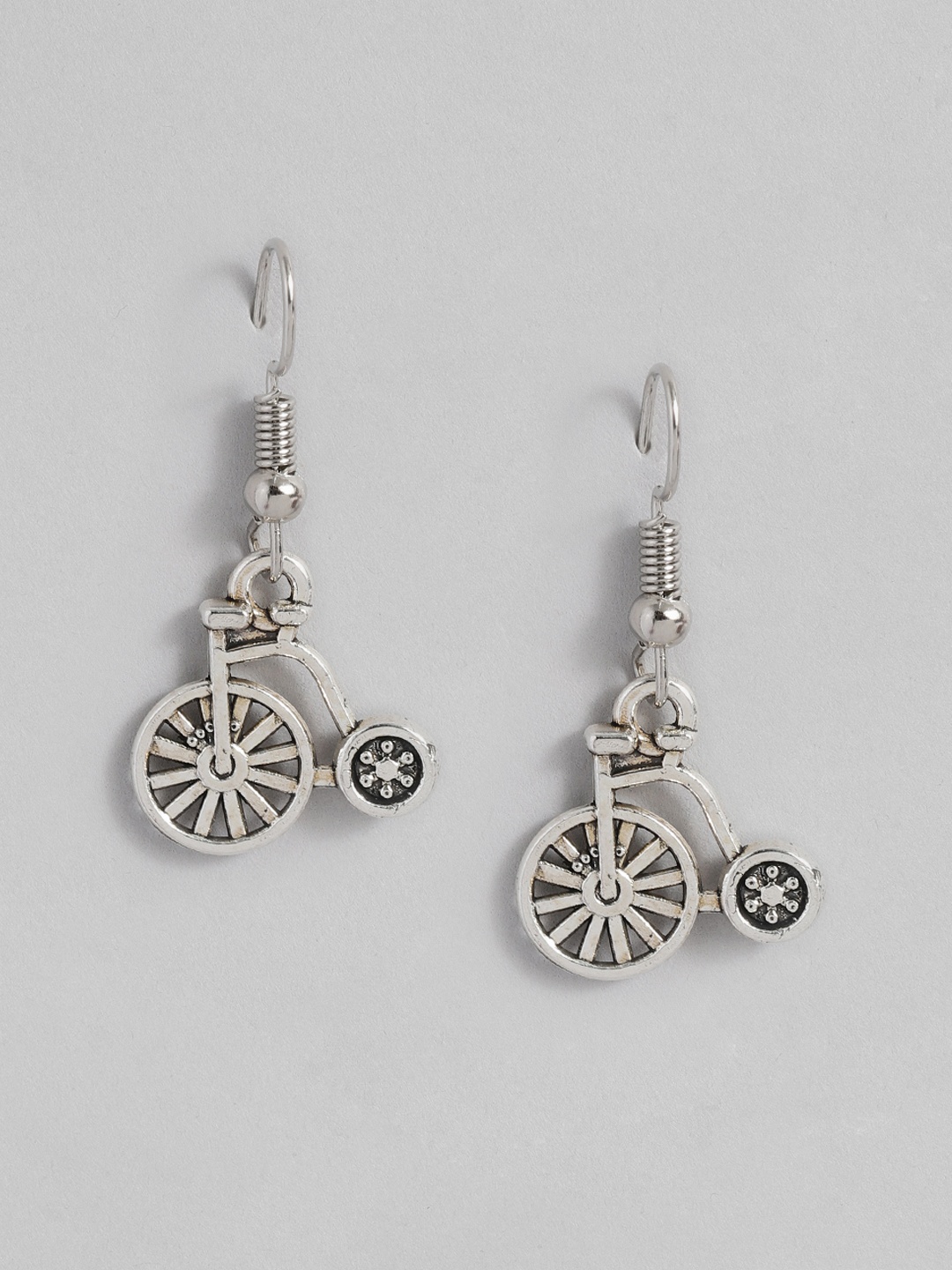 

Sangria Silver-Plated Quirky Drop Earrings