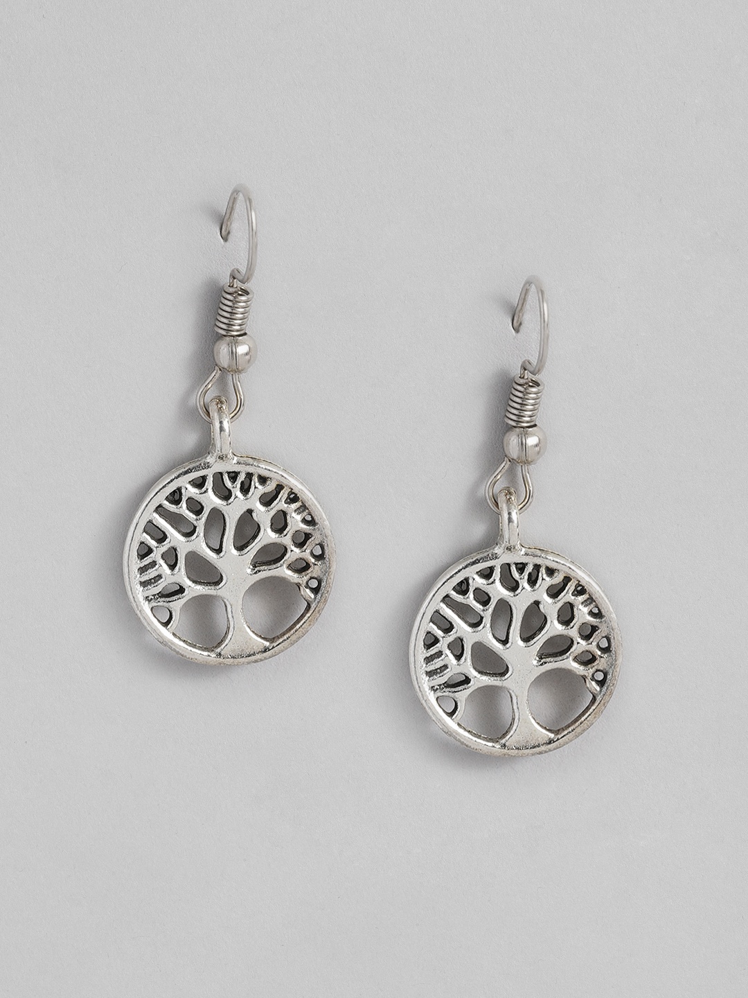 

Sangria Silver-Plated Circular Drop Earrings