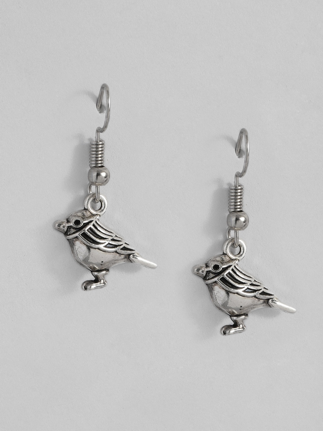 

Sangria Silver-Plated Bird Shaped Drop Earrings