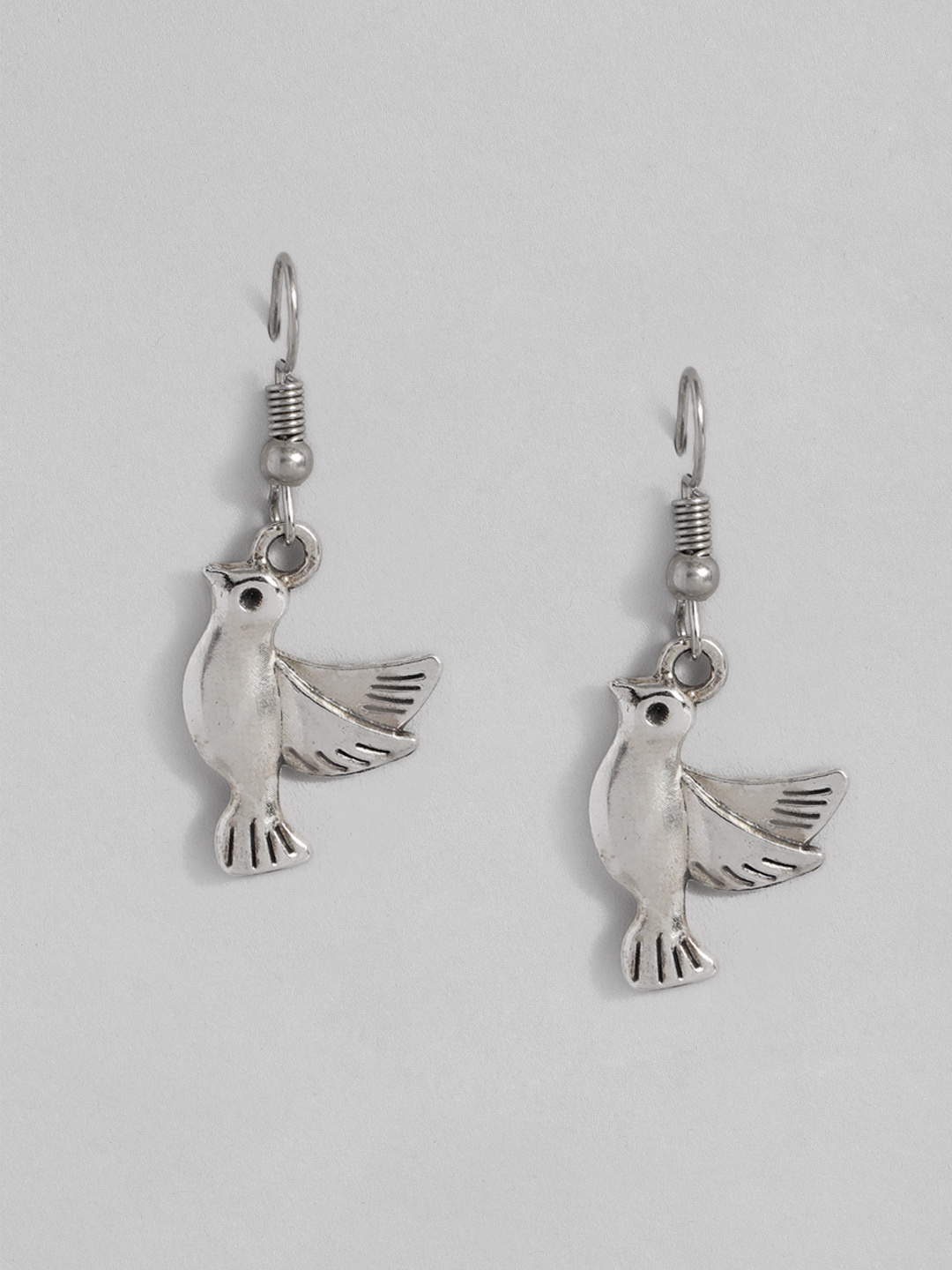

Sangria Silver-Plated Bird Shaped Drop Earrings